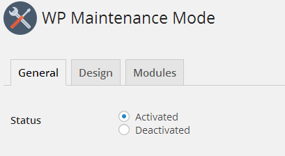 Activate Maintenance Mode
