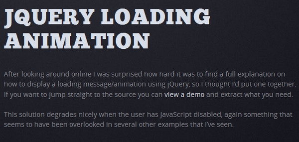 jQuery Loading Animation