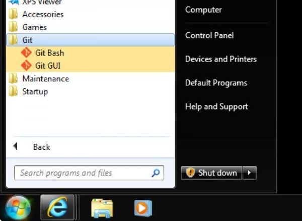 from command git bash windows