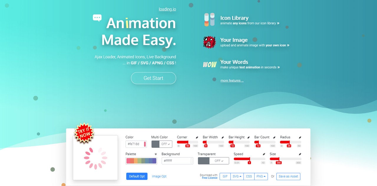 Wheel - Build GIF, SVG, APNG and CSS Ajax Preloaders with