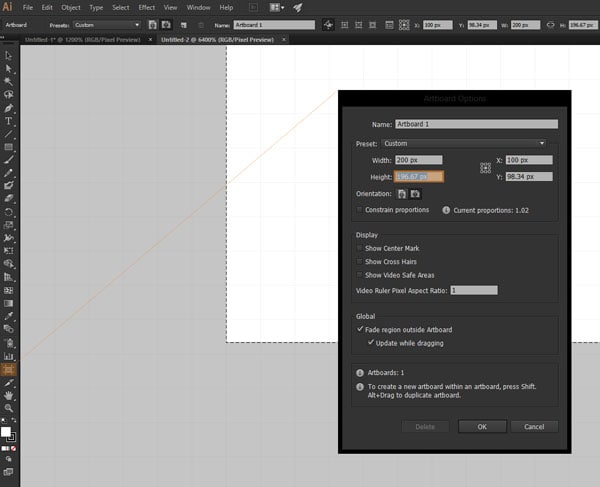 Modify Artboard Dimensions