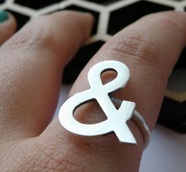 Sterling Silver Ampersand Ring