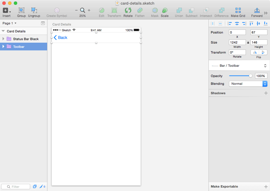 App Screen in Sketch 3