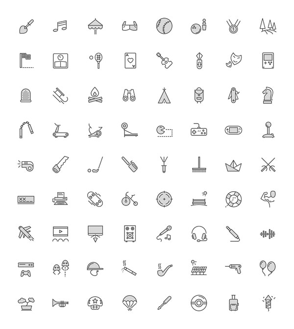 Icons-black outline icon catalog