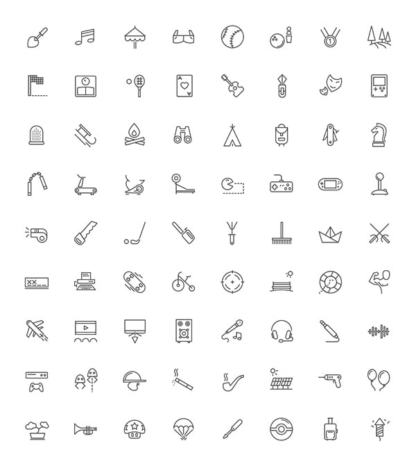 flat icons white