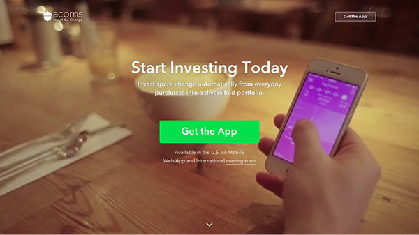 acorns iphone landing page