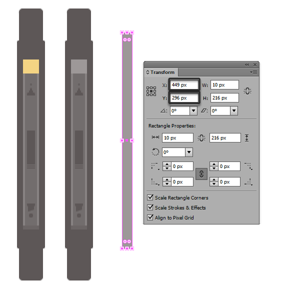 Positioning the rotring pencil's