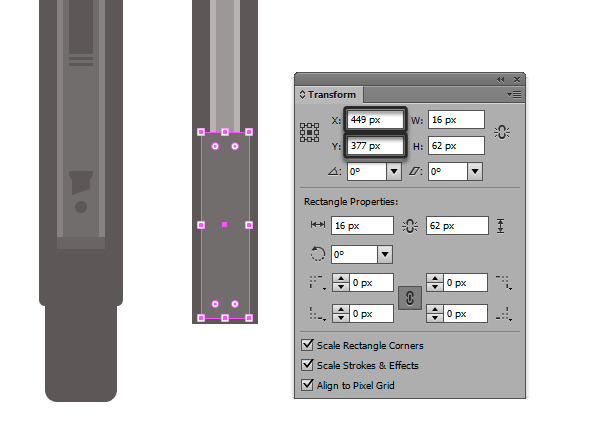 Positioning the rotring pencil