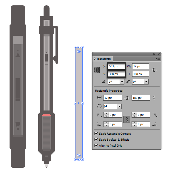 Positioning the base shape