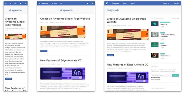 web application responsive design examples