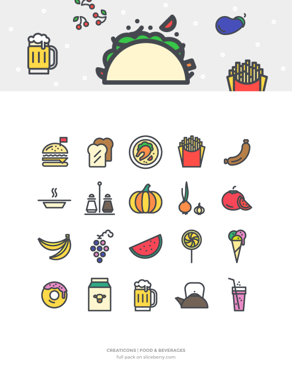 Food & Beverages Vector Icons