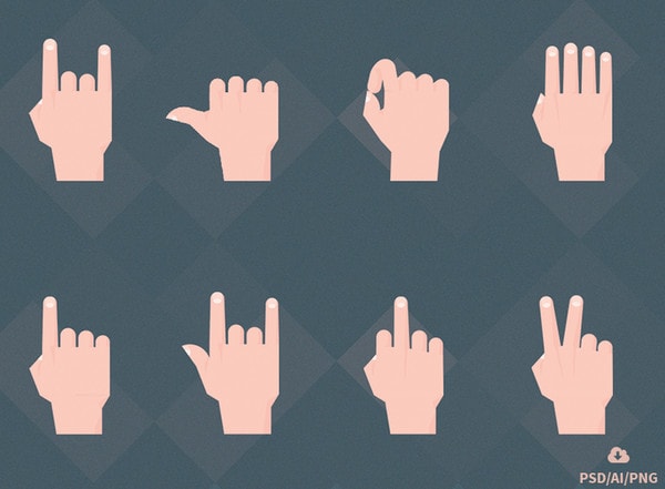 Five fingers - Free gestures icons