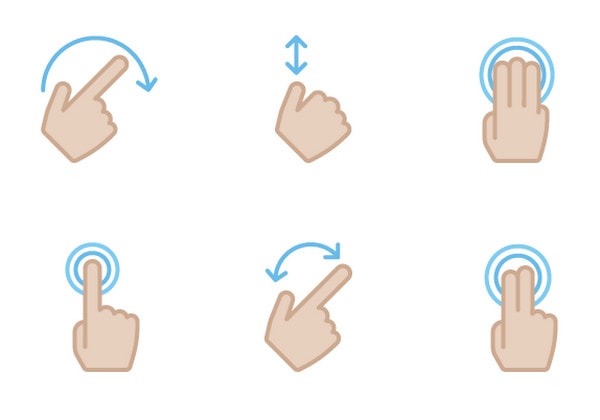 Five fingers - Free gestures icons