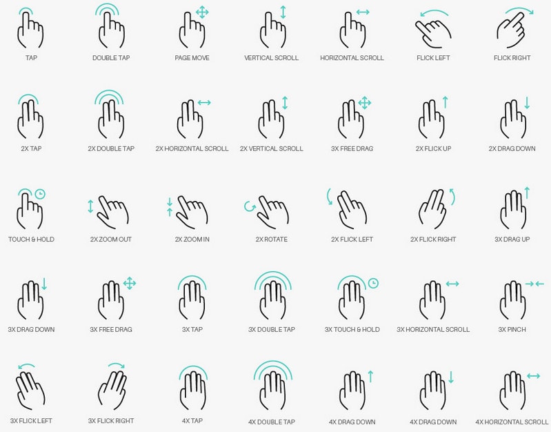 Four squares - User Interface & Gesture Icons