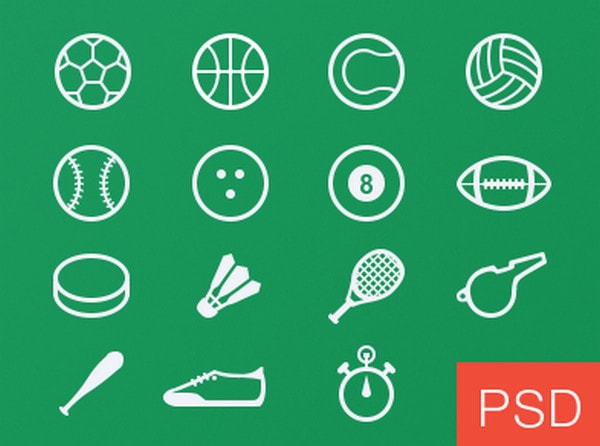 Sport glyph vector icons freebie