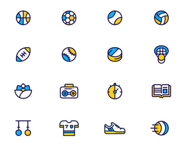 Simple Set Sport and Fitness Line Icons for Website and Mobile