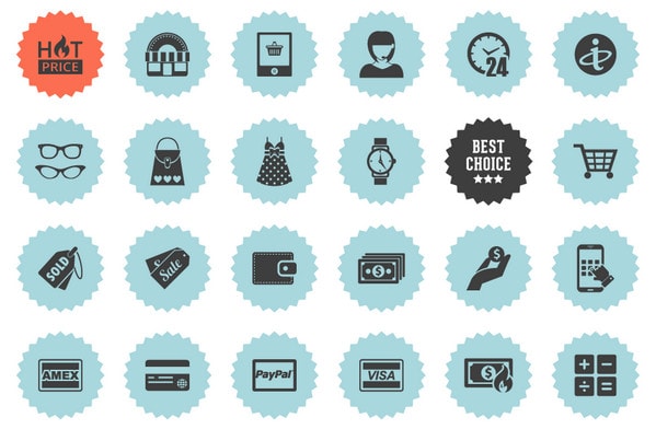 24 hours - Free commerce icons