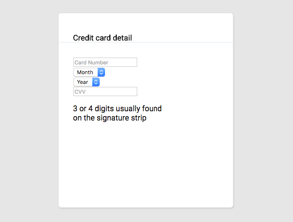 Credit Card CSS