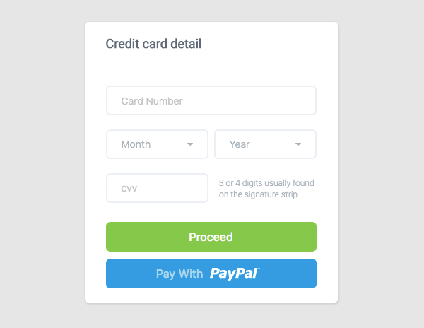 credit card template html css