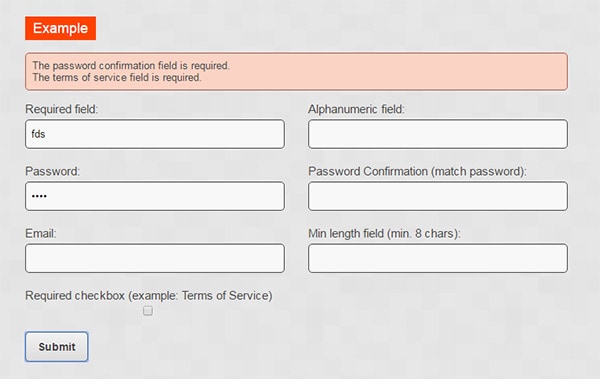 Require user field. Required field. Required перевод. The email field is required. Password field.