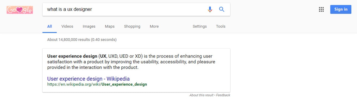 What is ux designer search