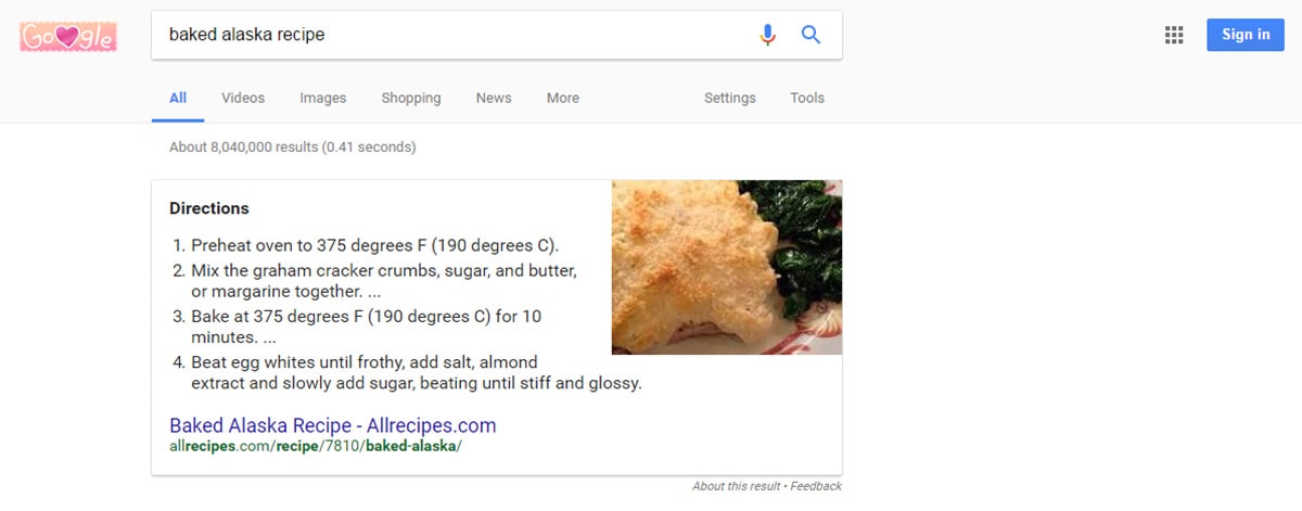 Recipes Google