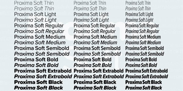 Proxima Soft font Weights and Styles