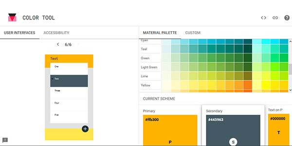 Color Tool accesibility features