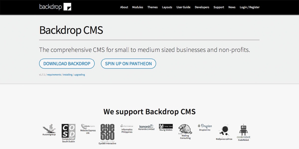 Backdrop CMS Homepage
