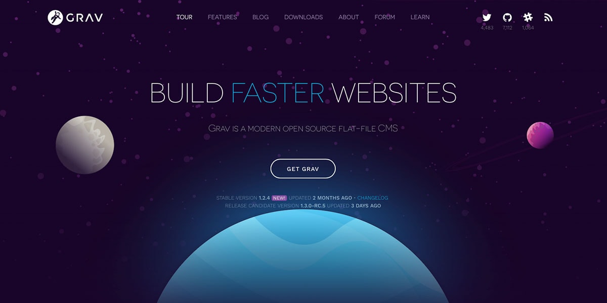 GRAV CMS Homepage