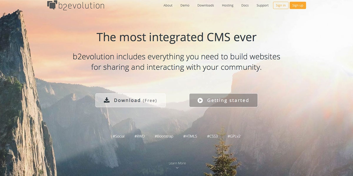 b2evolution CMS Homepage