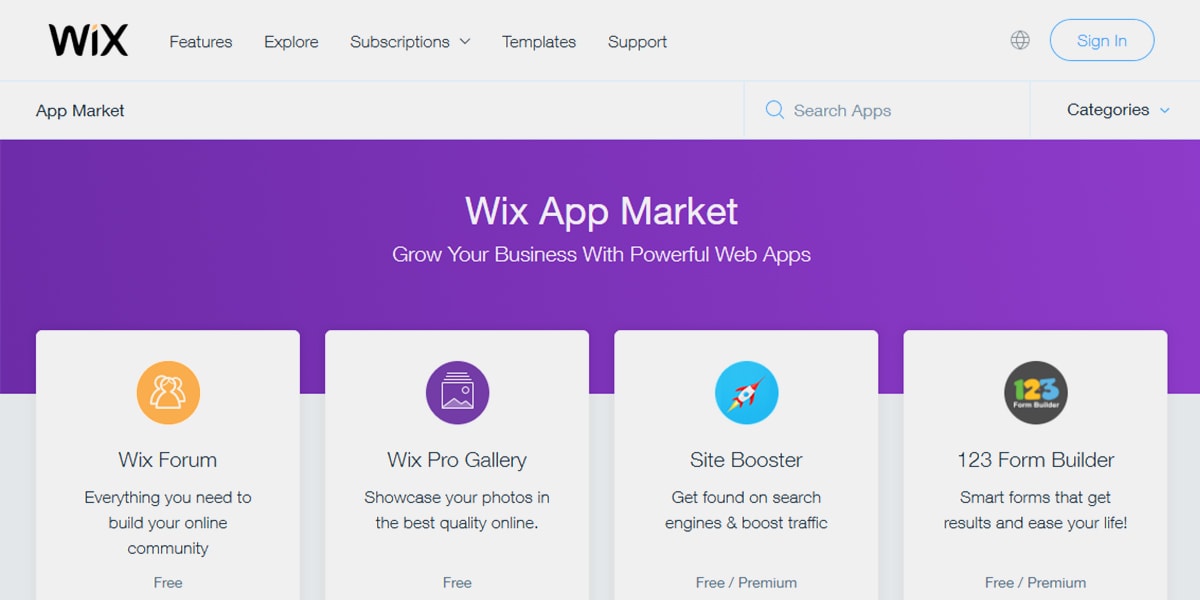 Wix.com apps