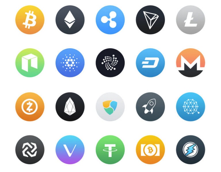 Free Cryptocurrency Icon Packs, Vector Crypto Icons