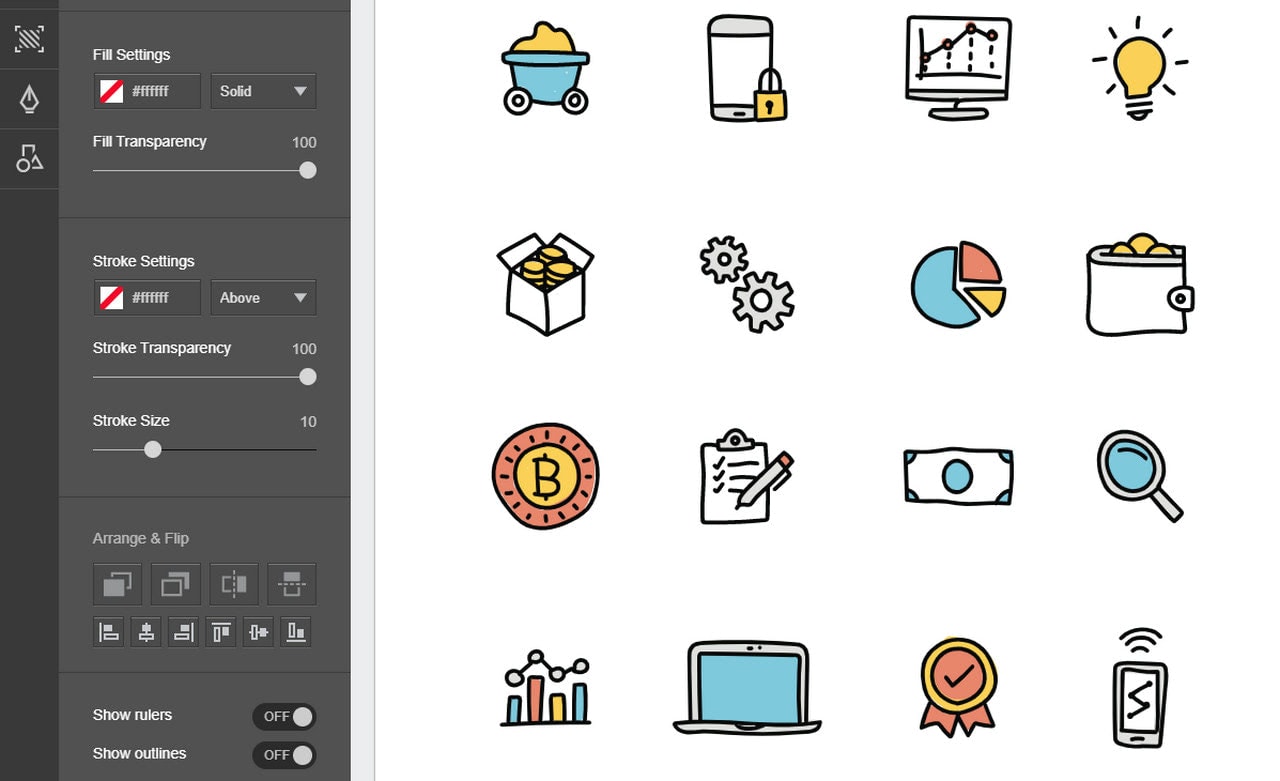 Doodled Set of Data Mining Icons