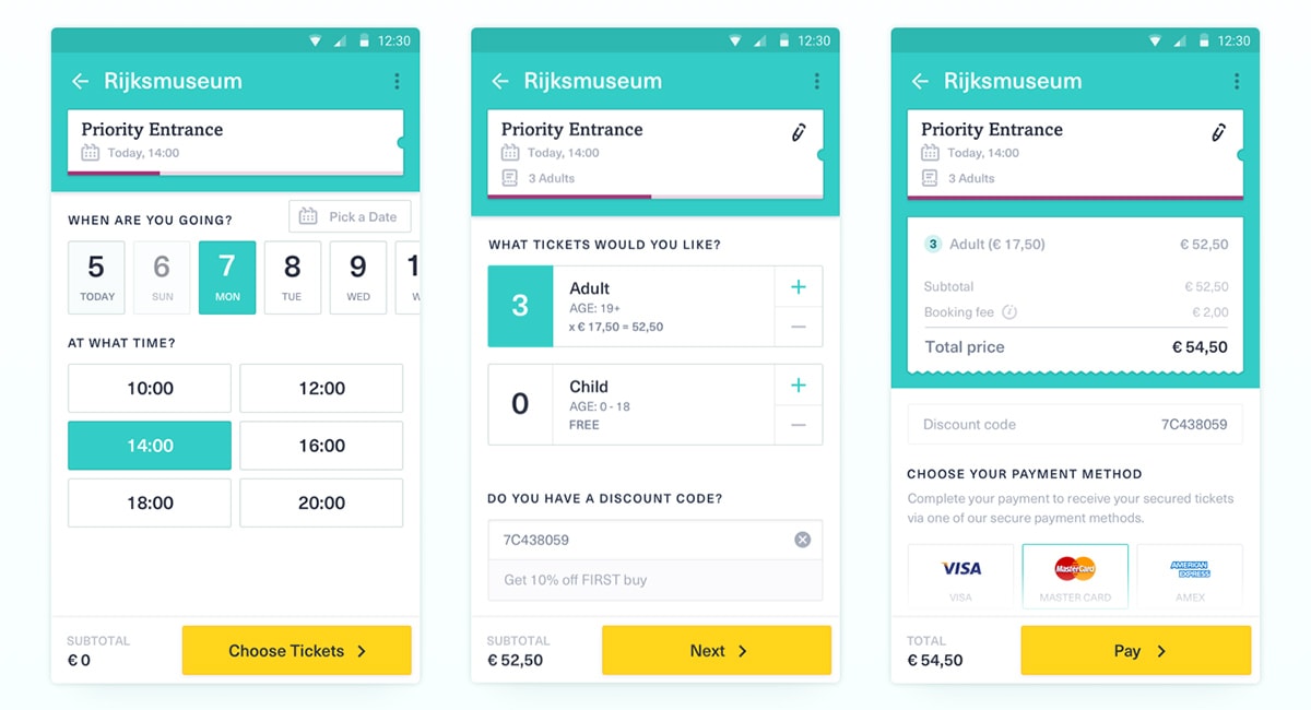 Mobile Checkout Screens