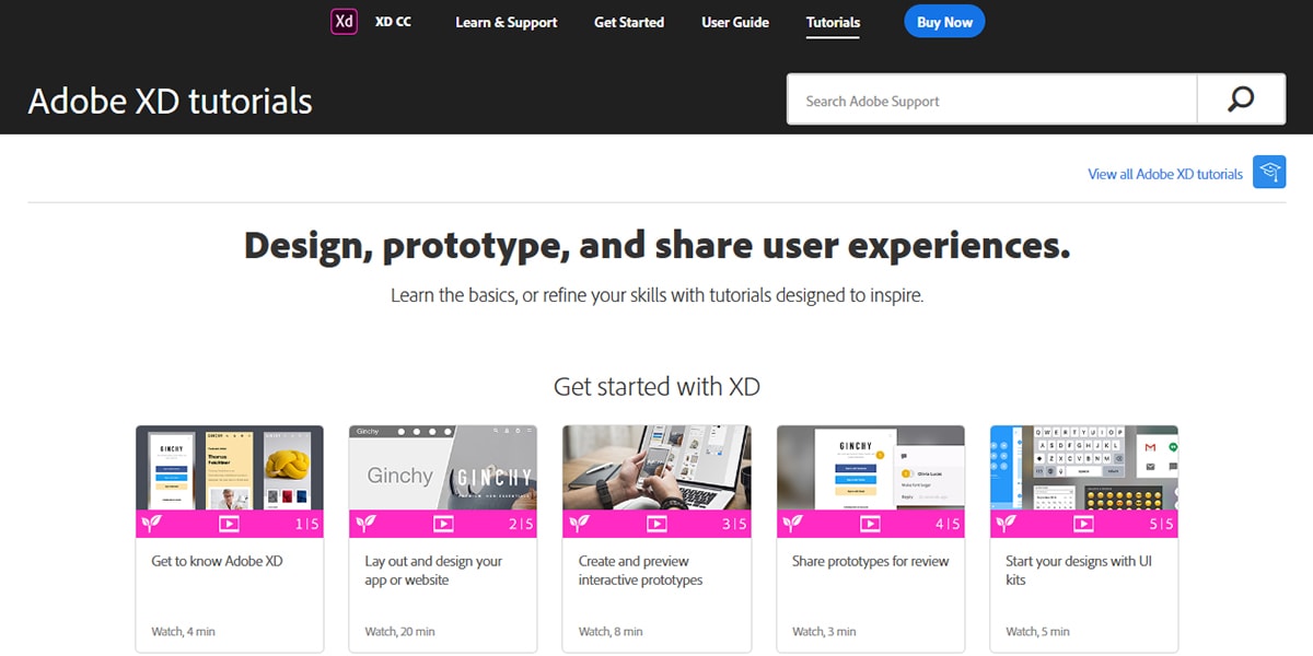 Adobe XD screenshot