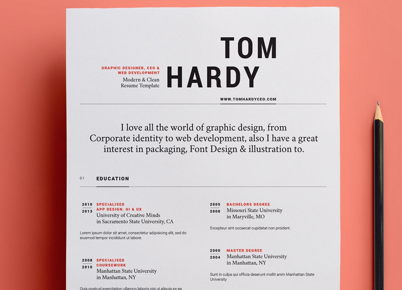 Free and BeautifullyDesigned Resume Templates  Designmodo