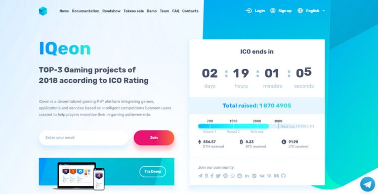 Website Design Examples for ICO Campaigns