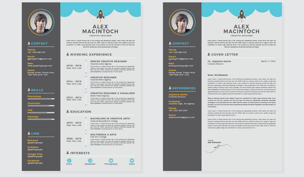 Free And Beautifully Designed Resume Templates Designmodo