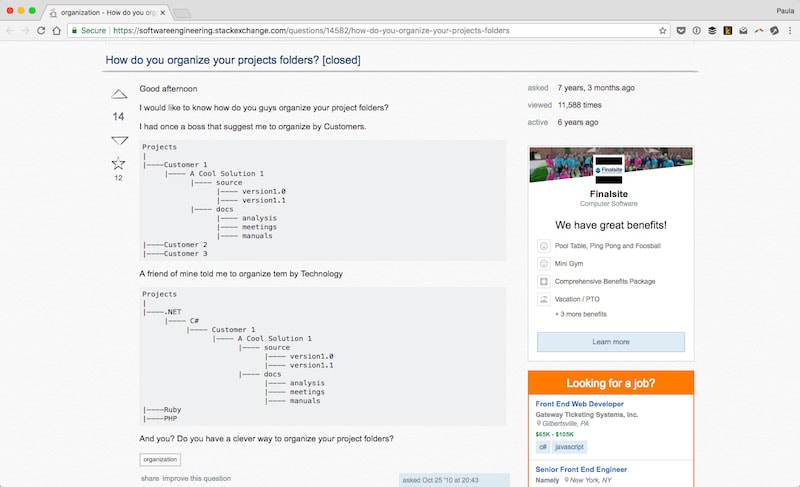 StackExchange’s folder structure for developer projects