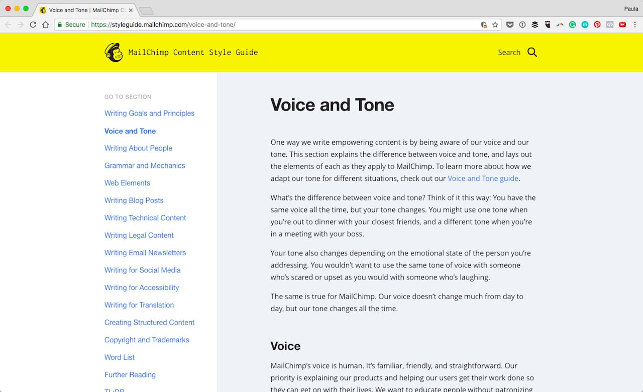 Tone and voice