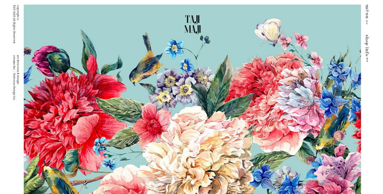 Flowery illustration in Japanese website