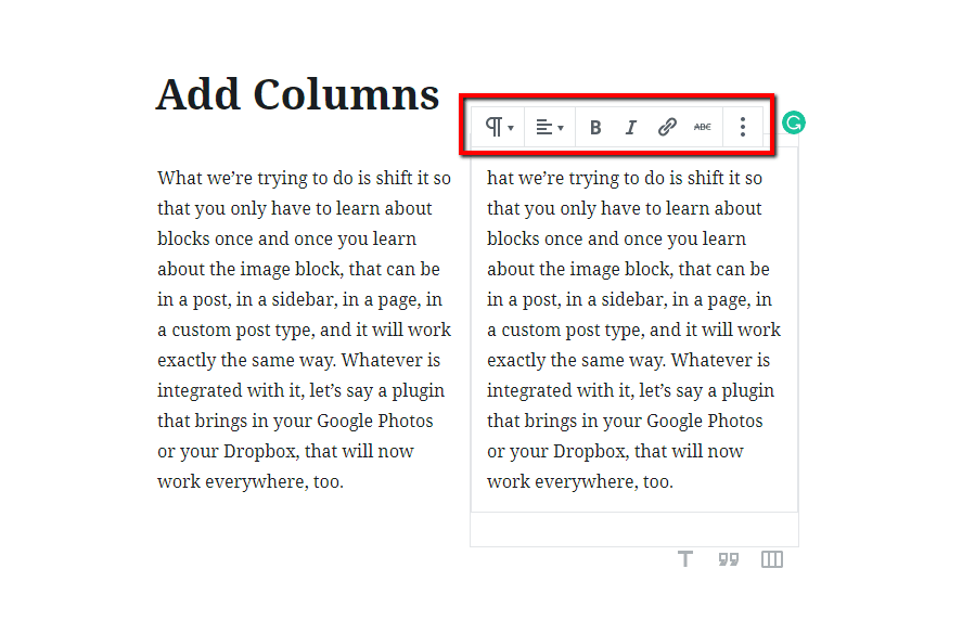 Text Columns Block