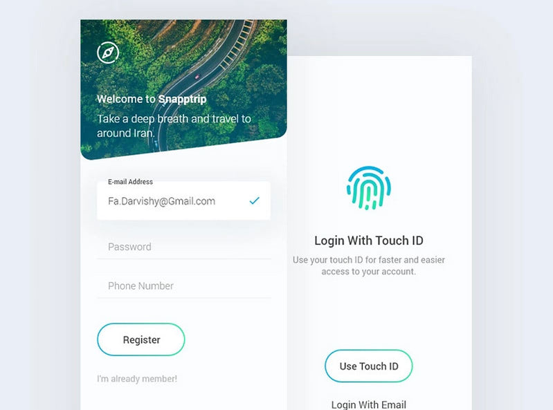 Log In form template set. Sign In with Facebook, Google, Apple. Isolated  login, sign in forms on white background. Website or App account connexion  page with email, passeword. UI vector Illustration. Stock