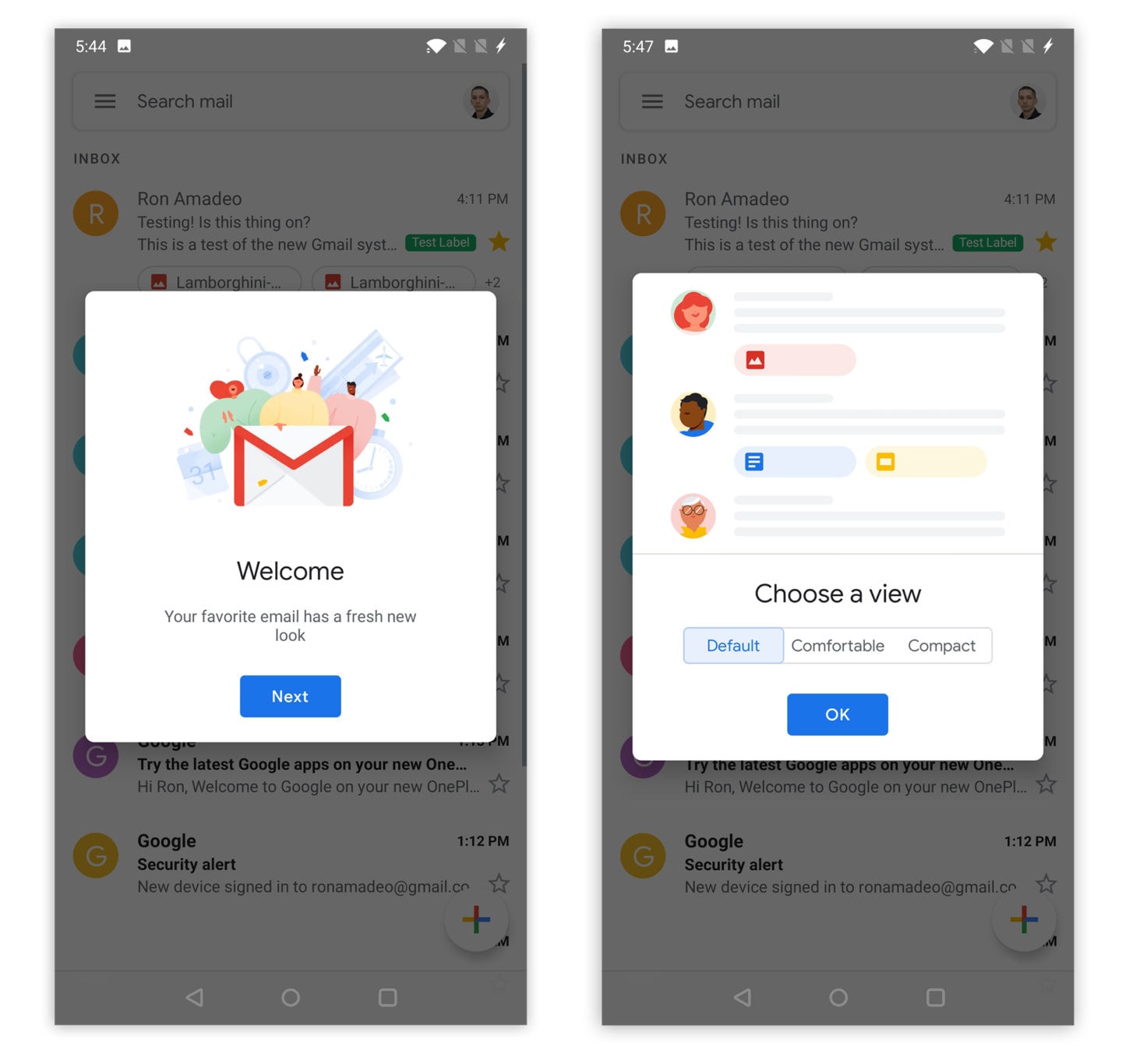 Gmail android app new deals look