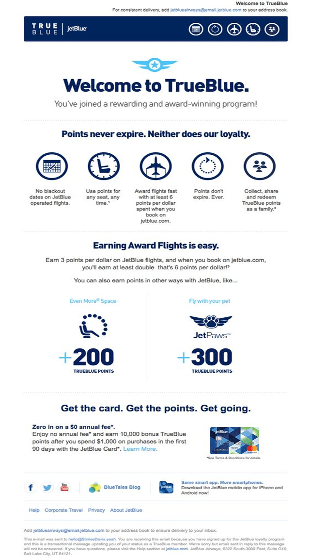 JetBlue Transactional Email