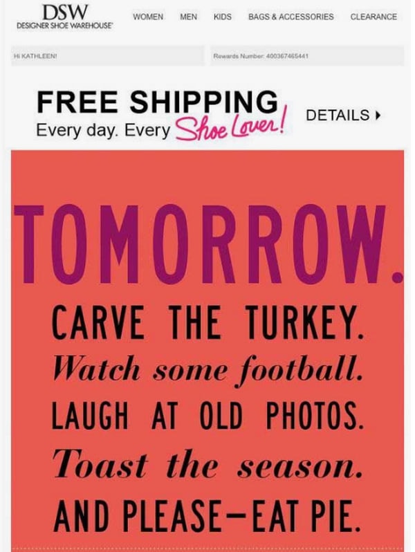Email Newsletter from DSW