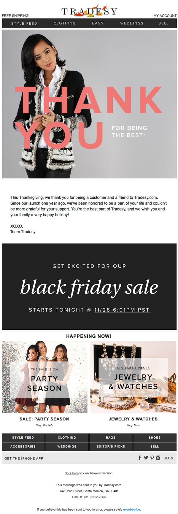 Tradesy Email Newsletters: Shop Sales, Discounts, and Coupon Codes