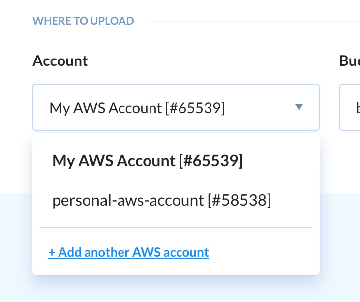 Buddy AWS Account Dropdown