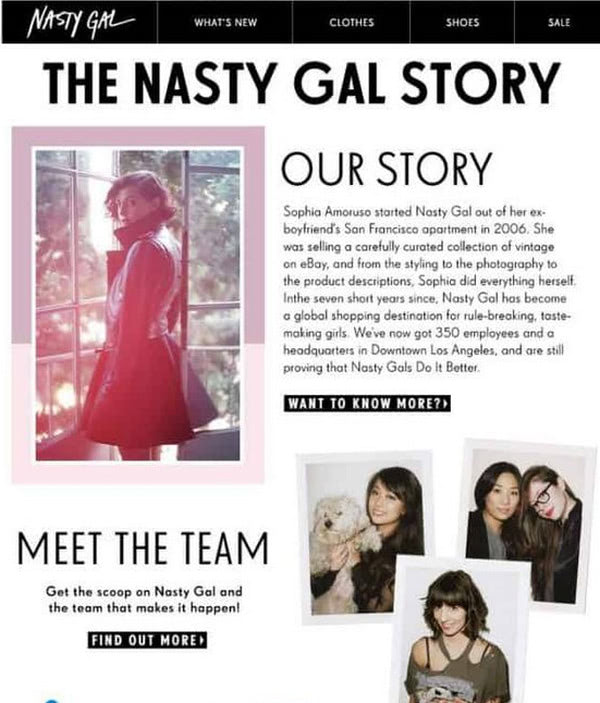 Email Newsletter from Nasty Gal